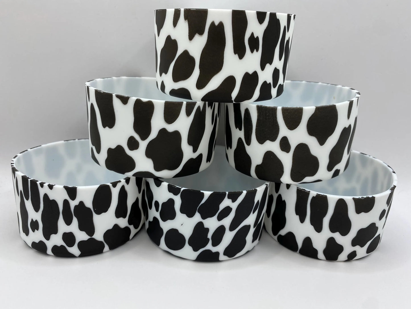 Cow Print Tumbler Boot - Silicone Boot- Tumbler Accessories