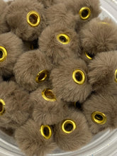 Load image into Gallery viewer, 10 Fuzzy Spacer  Beads - 20 mm - Brown
