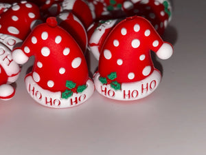 Santa Hat 3D Silicone Focal Bead