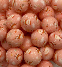 Load image into Gallery viewer, Pink Santa Pattern  Silicone Beads - 15mm
