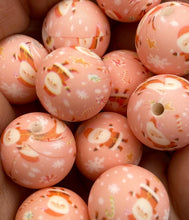 Load image into Gallery viewer, Pink Santa Pattern  Silicone Beads - 15mm
