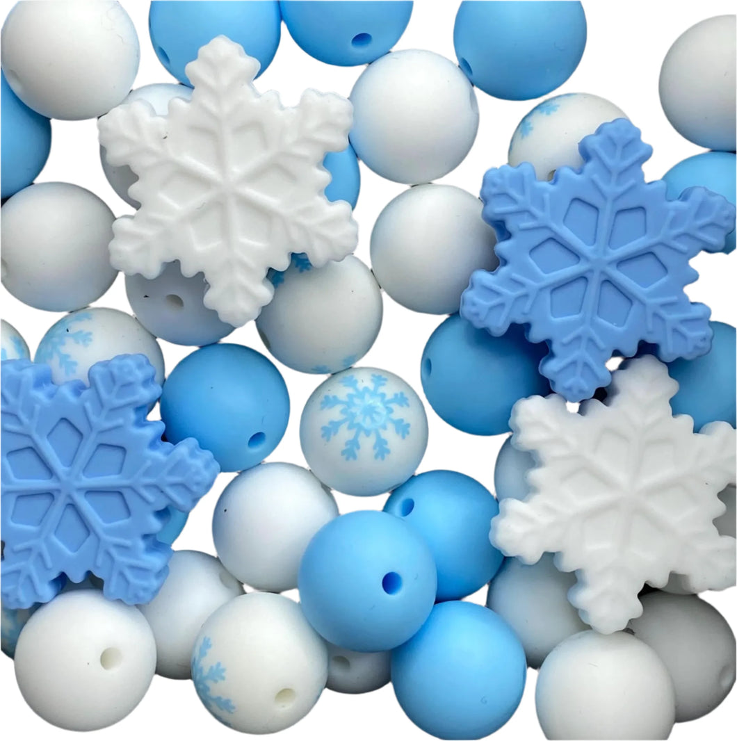 Winter Wonderland -Silicone Beads - 15mm - 50 Beads