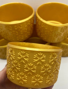 Gold Snowflake Textured  Tumbler Boot - Silicone Boot- Tumbler Accessories