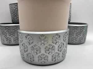 Silver Snowflake Textured  Tumbler Boot - Silicone Boot- Tumbler Accessories