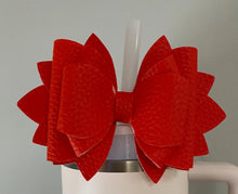 Load image into Gallery viewer, Red Bow Straw Topper - Tumbler Straw Topper-
