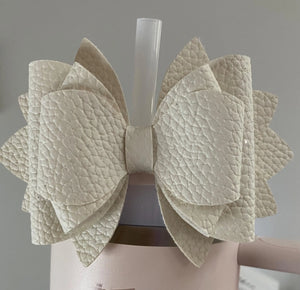 Off White Bow Straw Topper - Tumbler Straw Topper-