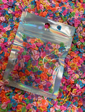 Load image into Gallery viewer, Valentines Day Conversation Hearts Polymer Clay Slices 5mm.  0.5 oz bag
