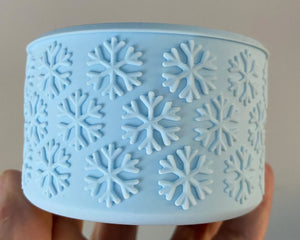 Light Blue Snowflake Textured  Tumbler Boot - Silicone Boot- Tumbler Accessories