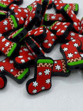 Load image into Gallery viewer, Christmas Stocking Silicone Focal Bead
