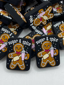 Sugar and Spice Gingerbread  Silicone Focal Bead