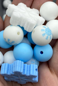 Winter Wonderland -Silicone Beads - 15mm - 50 Beads