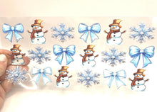 Load image into Gallery viewer, Snowman  UV DTF 16oz cup wrap - double sided - Permanent Decal - Ready to apply
