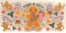 Load image into Gallery viewer, Sugar and Spice Gingerbread  UV DTF 16oz cup wrap - double sided - Permanent Decal - Ready to apply
