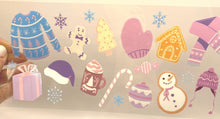 Load image into Gallery viewer, Winter UV DTF 16oz cup wrap - double sided - Permanent Decal - Ready to apply
