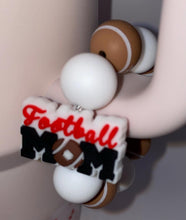 Load image into Gallery viewer, Football Mom  Beaded Cup Charm - cup handle charm - tumbler charm - accessories
