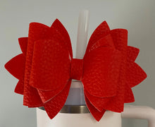 Load image into Gallery viewer, Red Bow Straw Topper - Tumbler Straw Topper-
