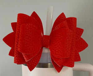 Red Bow Straw Topper - Tumbler Straw Topper-