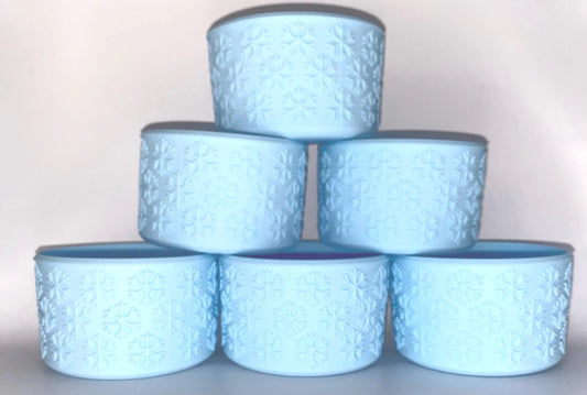 Light Blue Snowflake Textured  Tumbler Boot - Silicone Boot- Tumbler Accessories