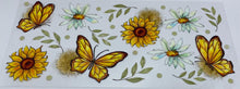 Load image into Gallery viewer, Flowers and Butterflies UV DTF 16oz cup wrap - double sided - Permanent Decal - Ready to apply
