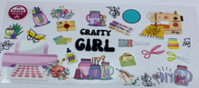 Load image into Gallery viewer, Crafty Girl UV DTF 16oz cup wrap - double sided - Permanent Decal - Ready to apply
