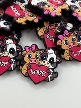 Load image into Gallery viewer, Love Cows Silicone Focal Bead Valentine’s Day

