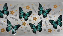 Load image into Gallery viewer, Butterflies UV DTF 16oz cup wrap - double sided - Permanent Decal - Ready to apply
