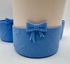 Light Blue Bow Textured Tumbler Boot - Silicone Boot- Tumbler Accessories