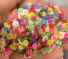 Load image into Gallery viewer, Fruit Polymer Clay Slices 5mm.  0.5 oz bag
