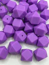 Load image into Gallery viewer, 10  Silicone Hexagon Beads - 17mm - Purple
