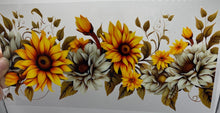 Load image into Gallery viewer, Flowers UV DTF 16oz cup wrap - double sided - Permanent Decal - Ready to apply
