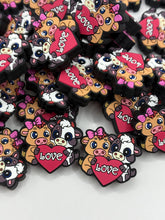 Load image into Gallery viewer, Love Cows Silicone Focal Bead Valentine’s Day
