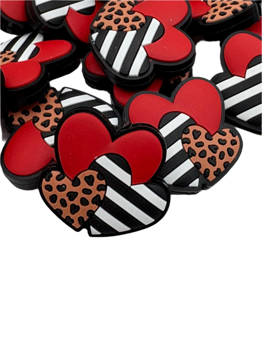 Hearts Silicone Focal Bead Valentine’s Day