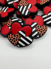 Load image into Gallery viewer, Hearts Silicone Focal Bead Valentine’s Day
