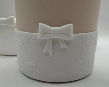 Load image into Gallery viewer, White Bow Textured Tumbler Boot - Silicone Boot- Tumbler Accessories
