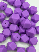 Load image into Gallery viewer, 10  Silicone Hexagon Beads - 17mm - Purple
