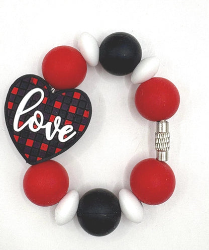 Love  Beaded Cup Charm - cup handle charm - tumbler charm- accessories