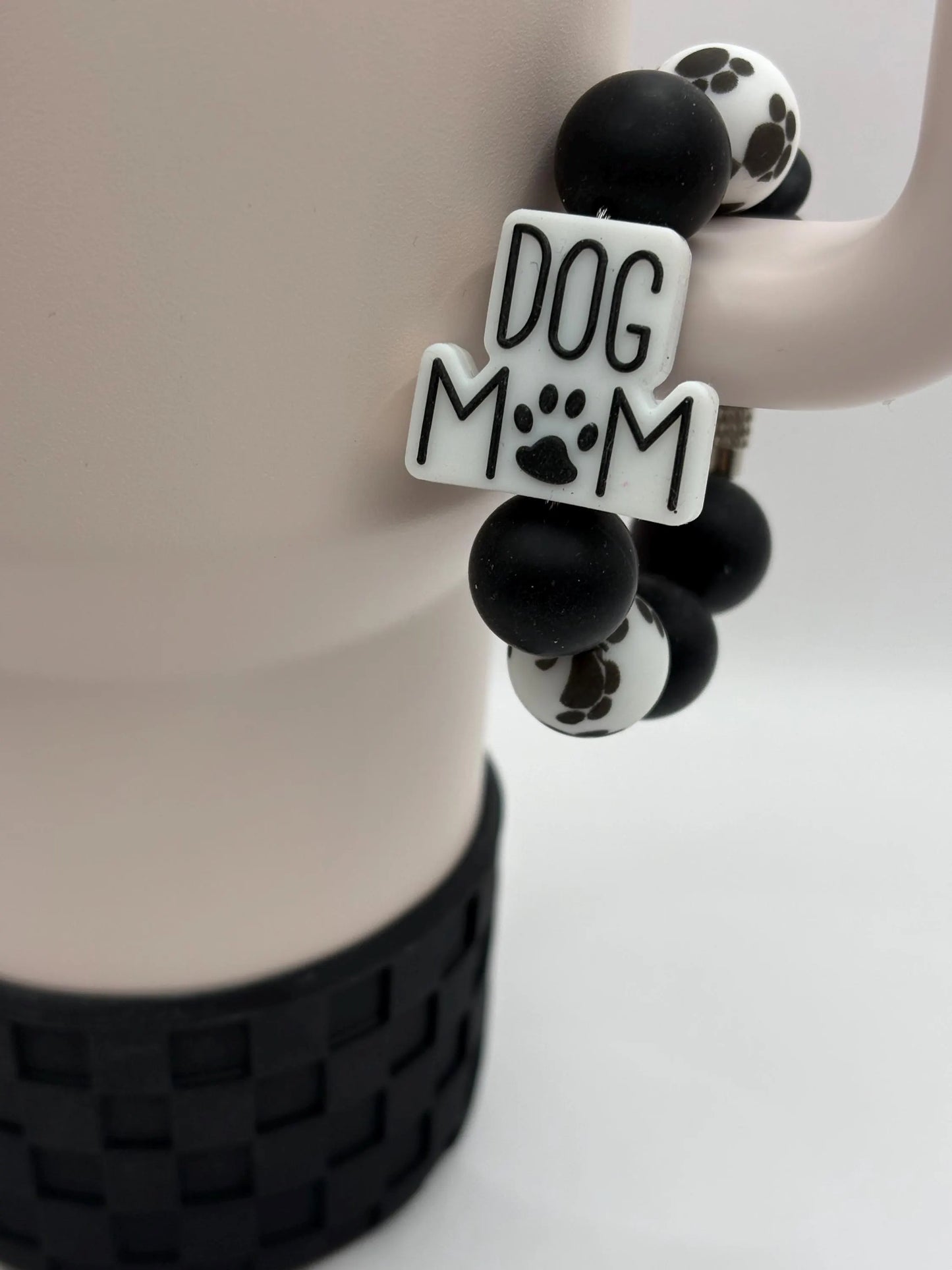 Dog Mom Beaded Handle Charm and Checkered Textured Boot