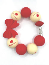 Load image into Gallery viewer, Red Bow I love you Beaded Cup Charm - cup handle charm - tumbler charm - accessories - Valentines
