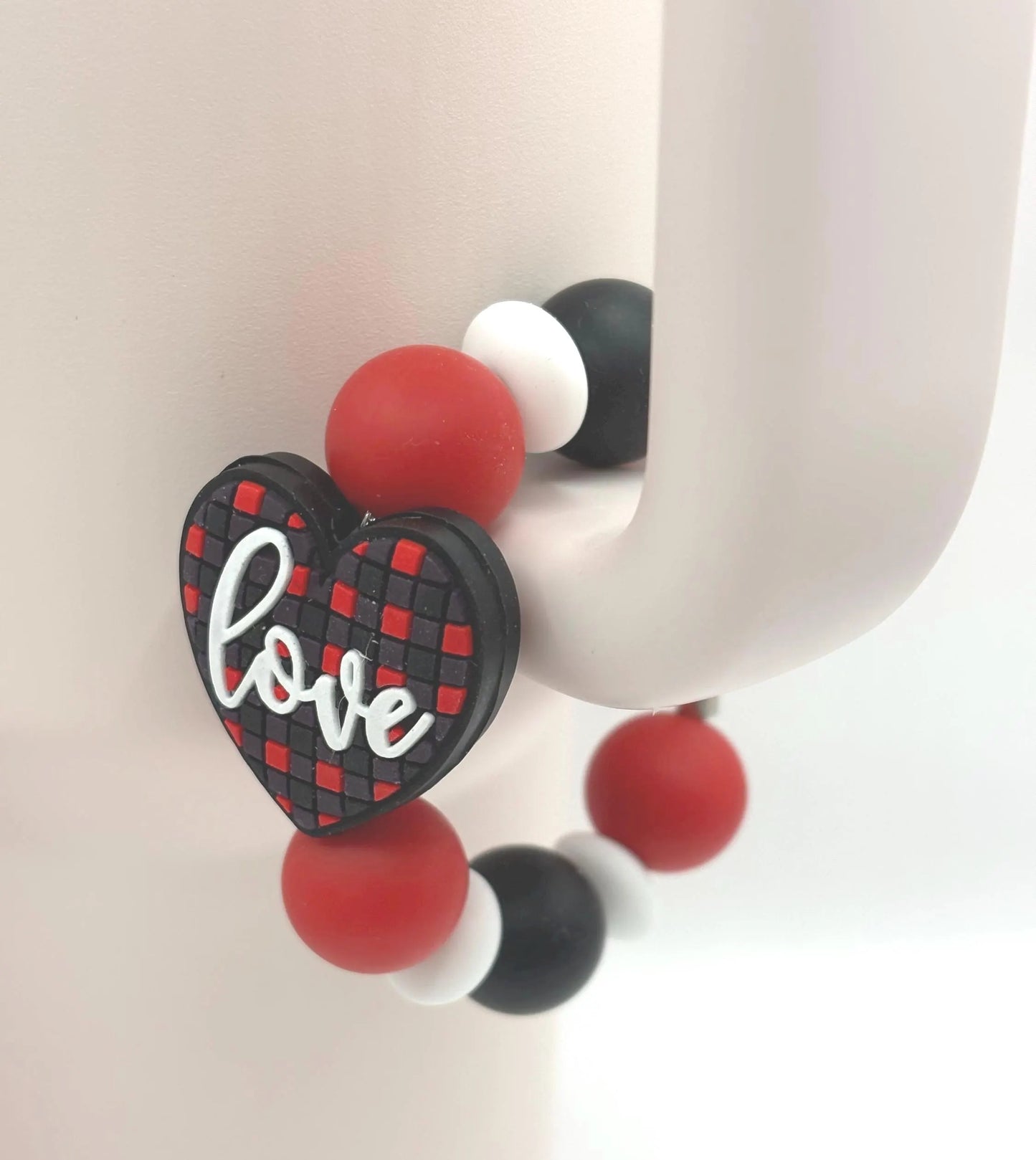 Love  Beaded Cup Charm - cup handle charm - tumbler charm- accessories