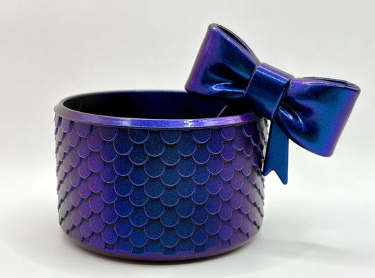 Navy Bow Straw Topper and Mermaid Scale Texture Tumbler Boot - Silicone Boot- Tumbler Accessories