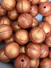 Load image into Gallery viewer, 10 Copper Silicone Beads - 15mm
