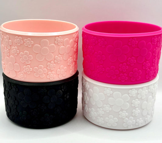 Bundle of 4 Floral Textured Tumbler Boots- Silicone Boot- Tumbler Accessories