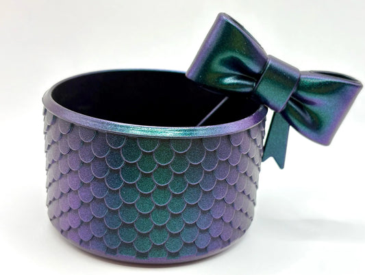 Emerald Bow Straw Topper and Mermaid Scale Texture Tumbler Boot - Silicone Boot- Tumbler Accessories