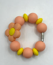 Load image into Gallery viewer, Peach Flower Beaded Cup Charm - cup handle charm - tumbler charm - accessories
