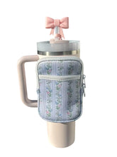 Load image into Gallery viewer, Floral Tumbler Pouch, Neoprene Cup Wallet with Zipper
