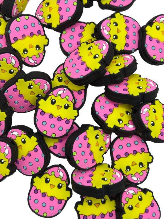Chick in Easter Egg  Silicone Focal Bead