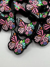 Load image into Gallery viewer, Butterfly and Flowers Silicone Focal Bead
