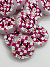 Load image into Gallery viewer, Smiley Face Checkered Silicone Focal Bead- pink
