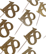 Load image into Gallery viewer, Age Cupcake Toppers, birthday, party decorations, set of 6
