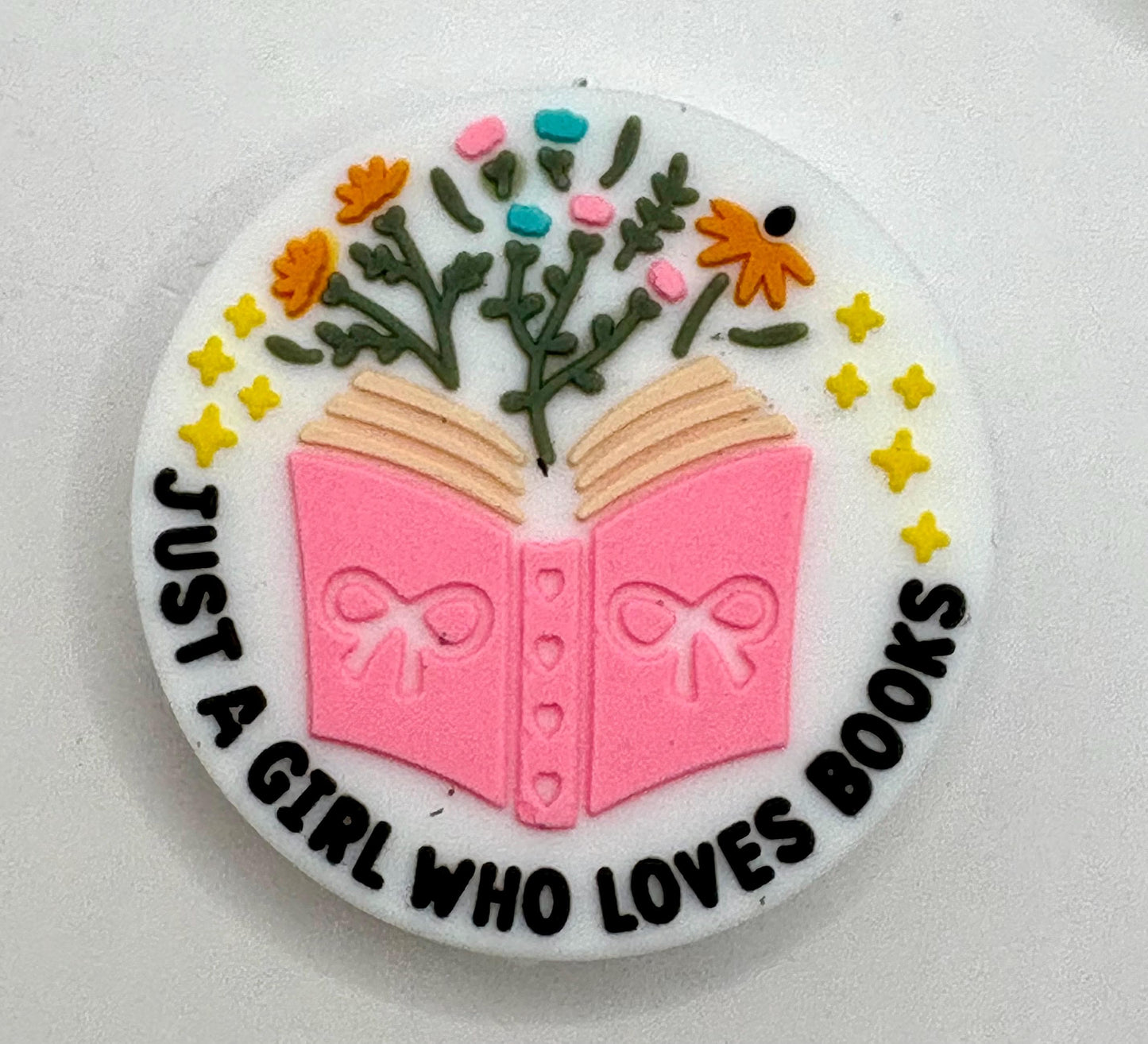 Just A Girl Who Loves Books  Silicone Focal Bead